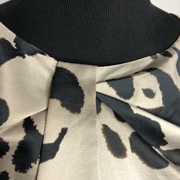 Ann Taylor cream black animal print sleeveless sheath dress size 10 - Picture 6 of 15